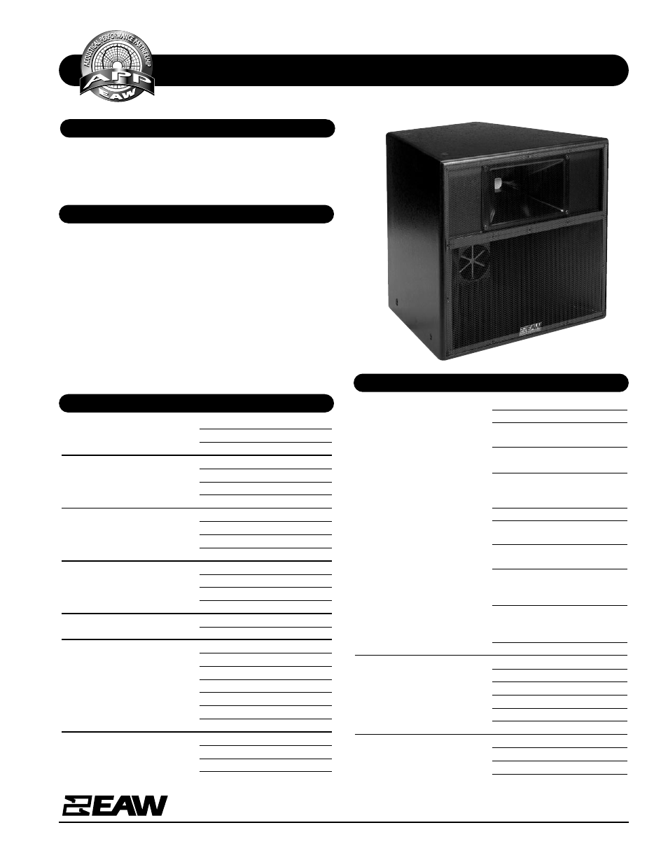 EAW AS460e User Manual | 2 pages