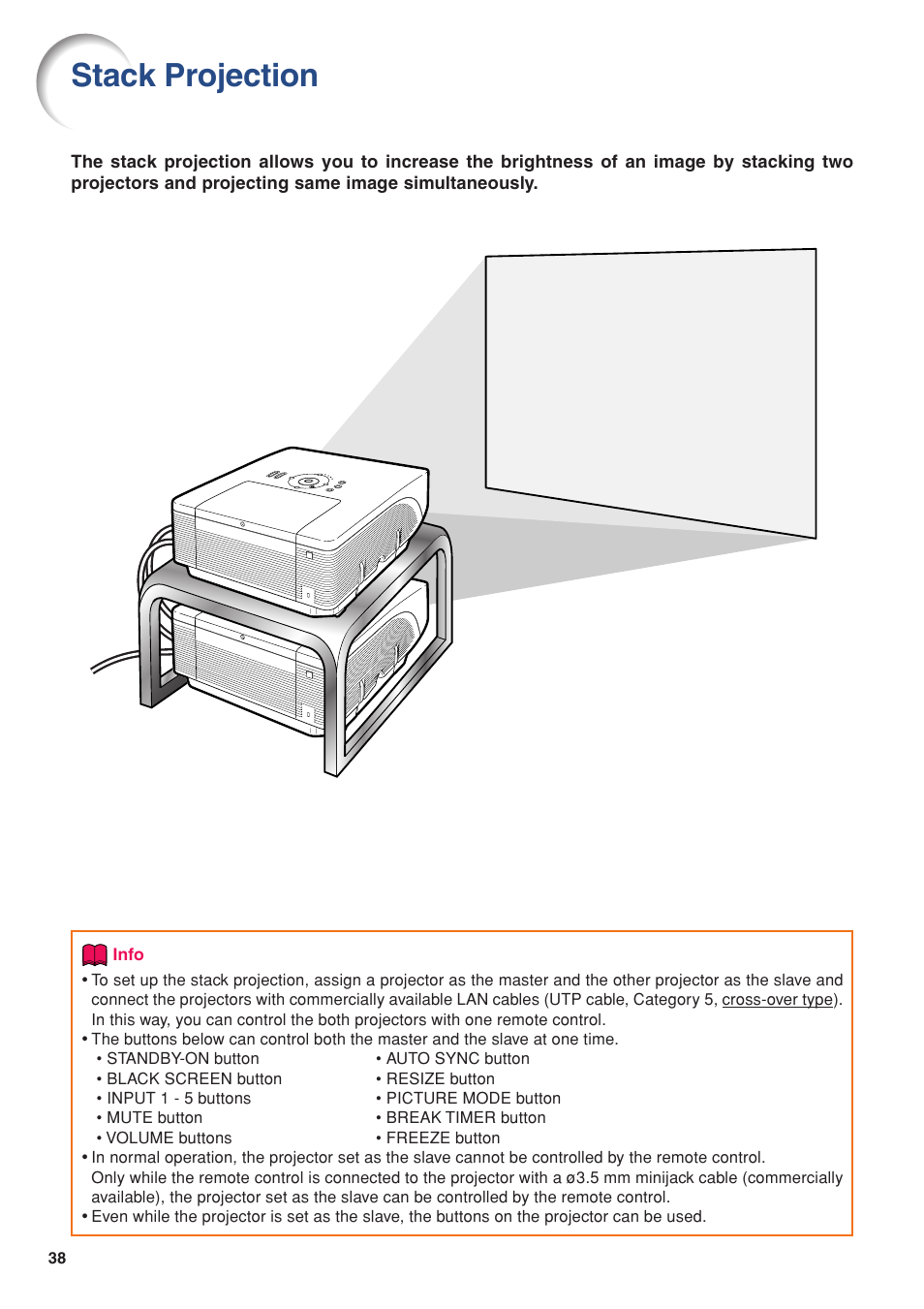 Stack projection | Eiki/Elf EIP-4500 User Manual | Page 38 / 54