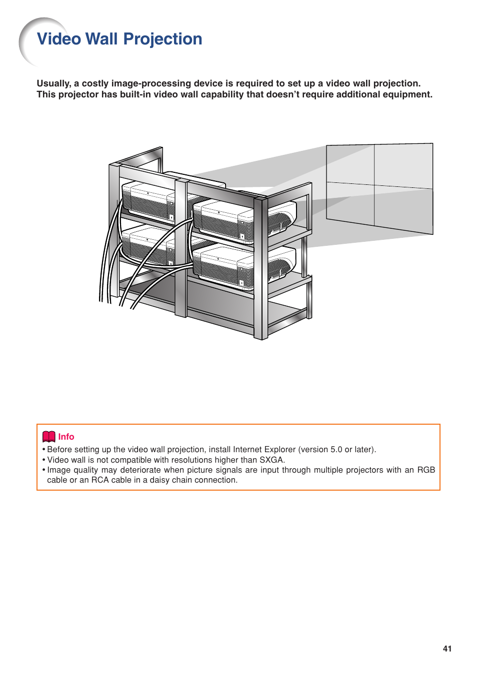 Video wall projection | Eiki/Elf EIP-4500 User Manual | Page 41 / 54