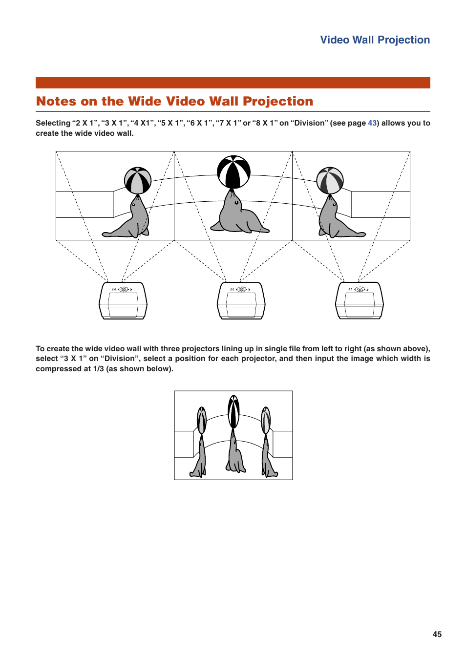 Video wall projection | Eiki/Elf EIP-4500 User Manual | Page 45 / 54