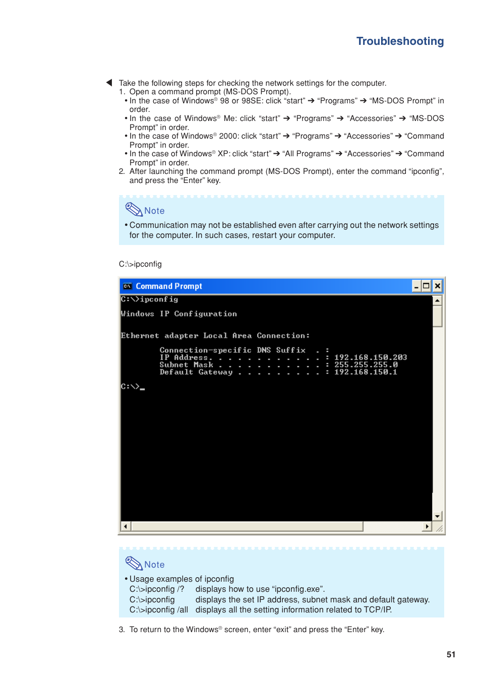 Troubleshooting | Eiki/Elf EIP-4500 User Manual | Page 51 / 54