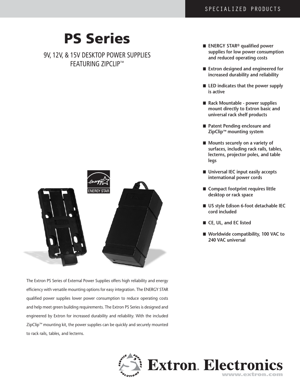 Extron electronic PS Series User Manual | 4 pages