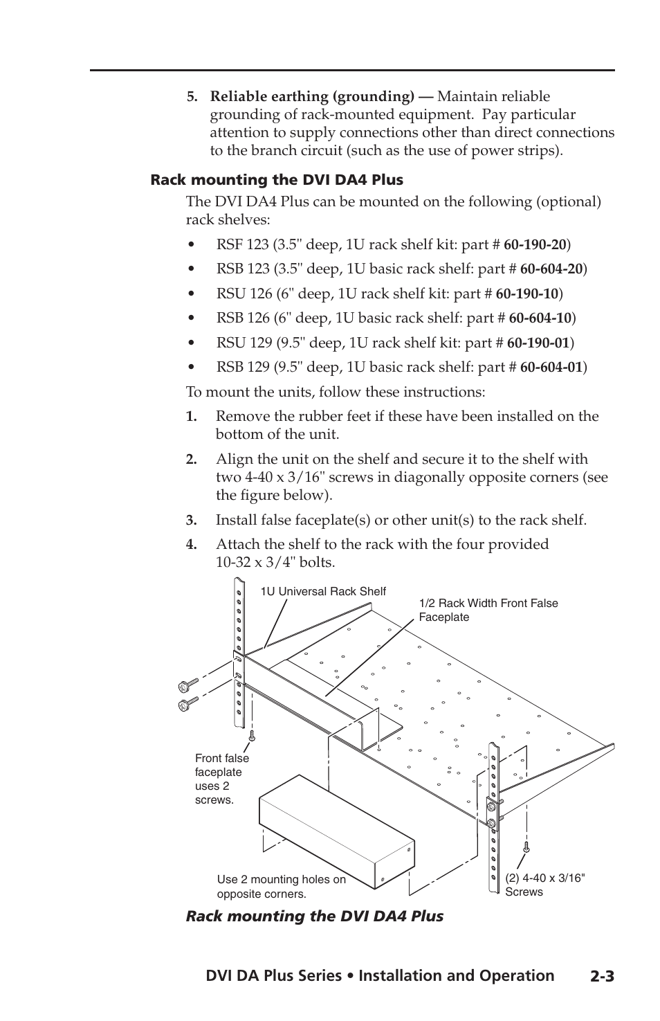 Rack mounting the dvi da4 plus | Extron electronic Distribution Amplifiers DVI DA6 Plus User Manual | Page 15 / 30