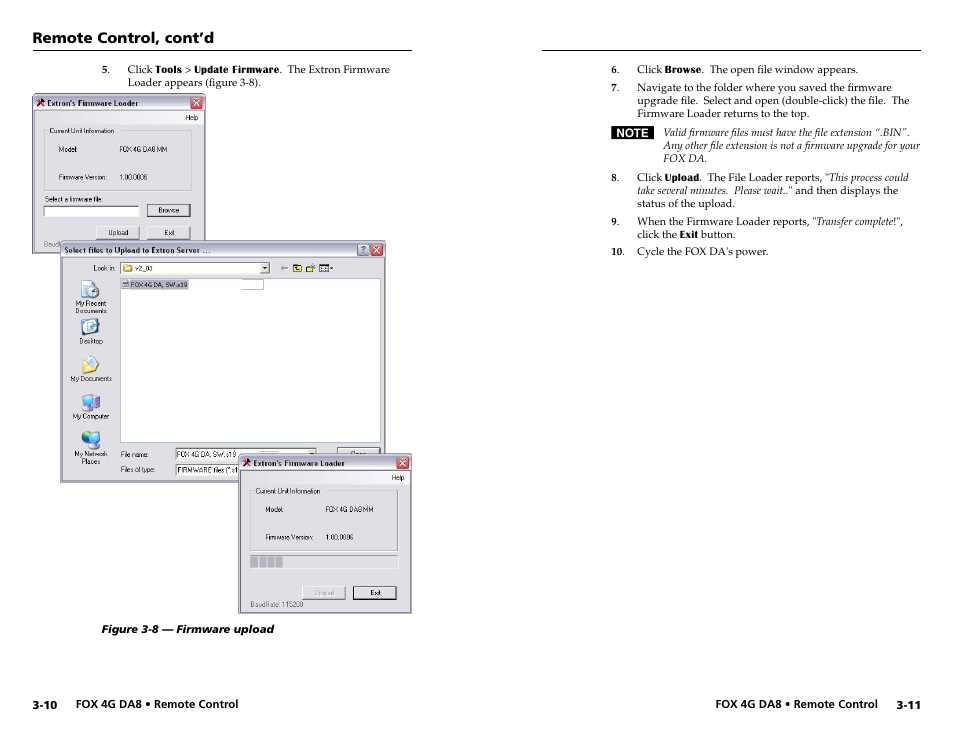 Appendix a • reference information, Appendix a, Reference information | Remote control, cont’d | Extron electronic Fiber Optics Fox 4G DA8 User Manual | Page 18 / 22