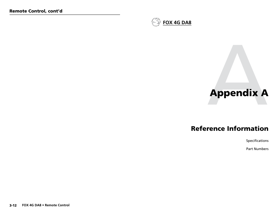 Specifications | Extron electronic Fiber Optics Fox 4G DA8 User Manual | Page 19 / 22