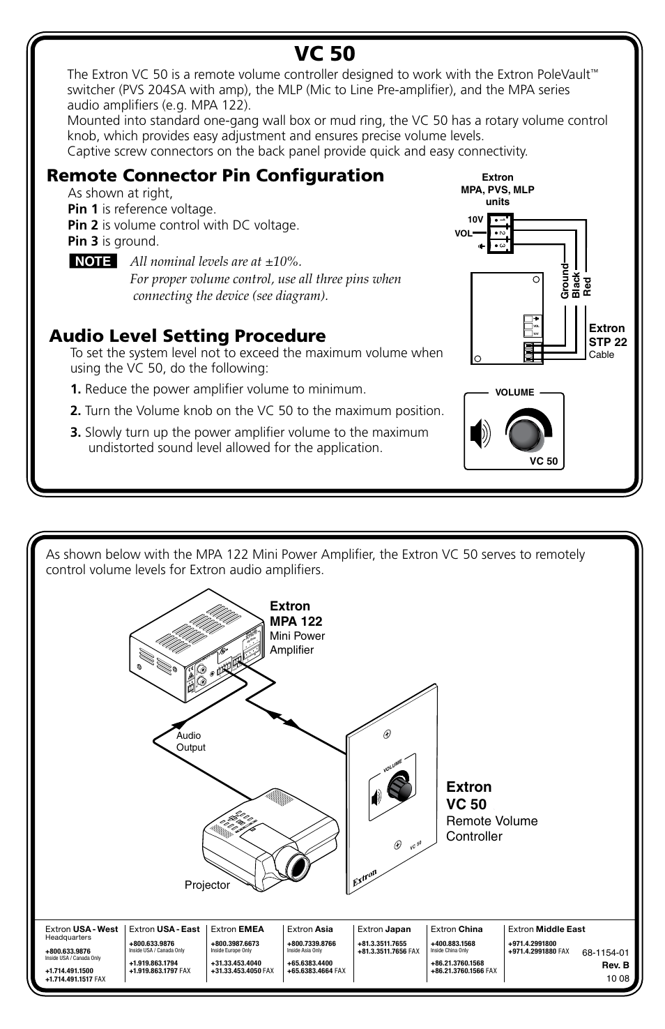 Extron Electronics VC 50 User Manual | 1 page