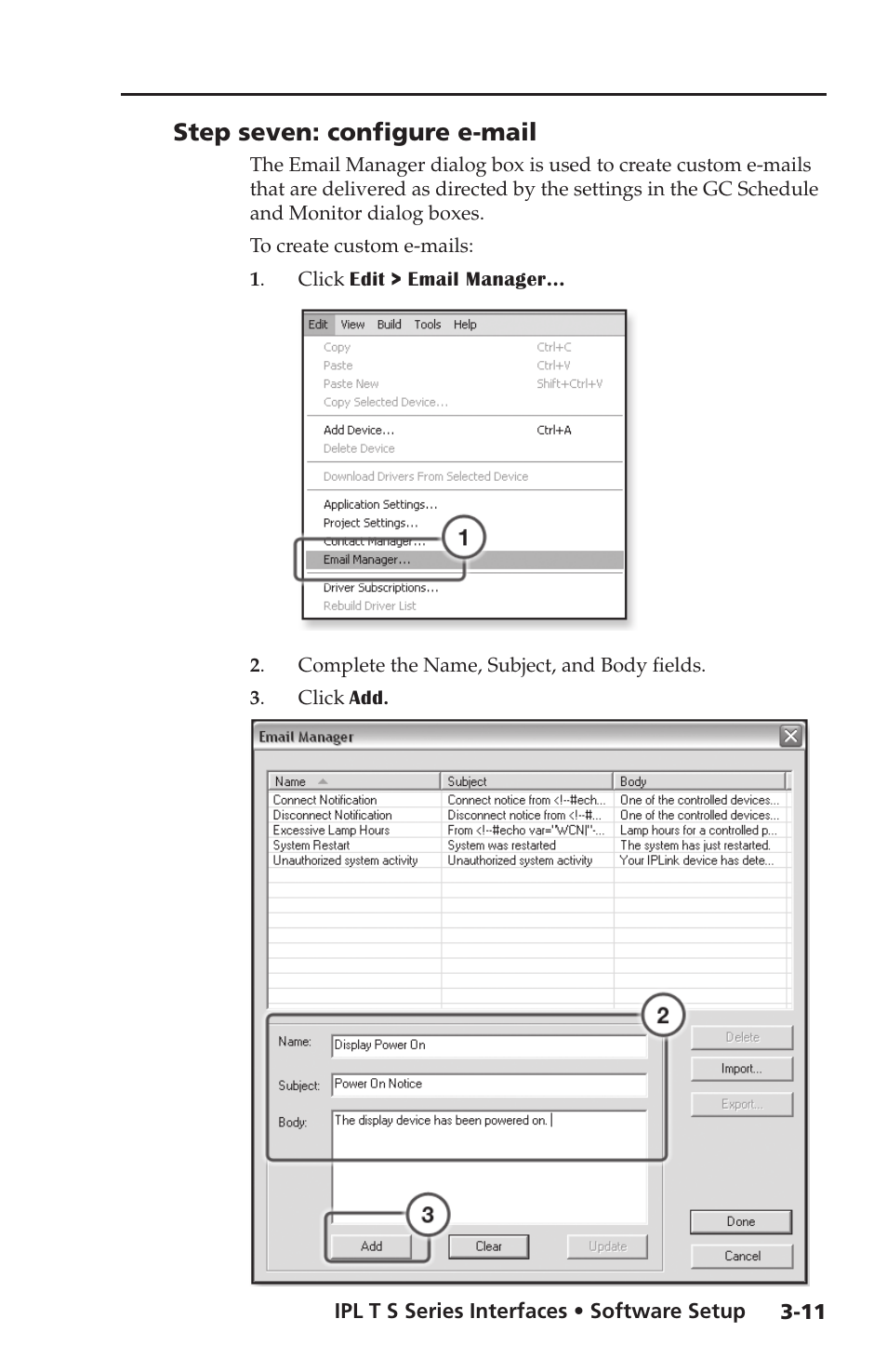 Step seven: configure e-mail, Step seven: configure e-mail -11 | Extron electronic Extron IPL T S4 User Manual | Page 31 / 45
