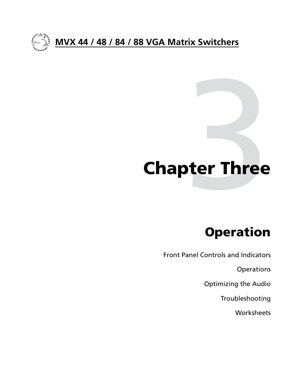 Chapter 3 • operation, Chapter three • operation | Extron electronic MVX 88 Series User Manual | Page 19 / 84