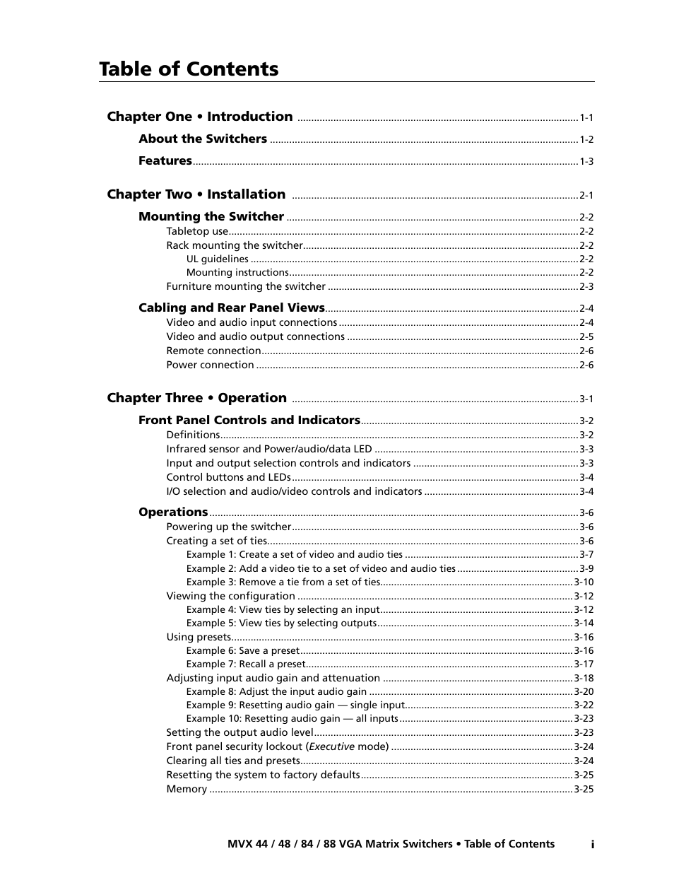 Extron electronic MVX 88 Series User Manual | Page 7 / 84