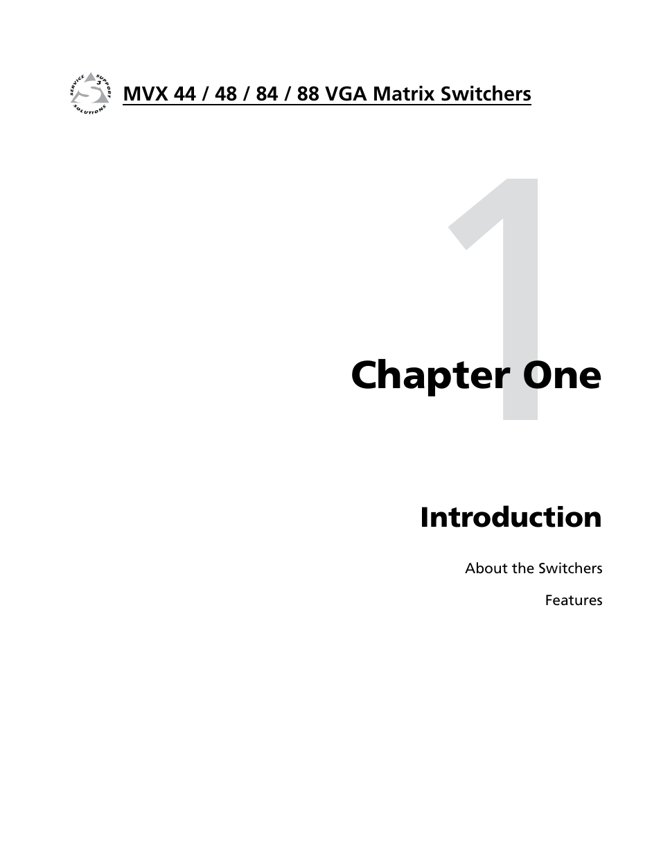 Chapter 1 • introduction, Chapter one • introduction | Extron electronic MVX 88 Series User Manual | Page 9 / 84
