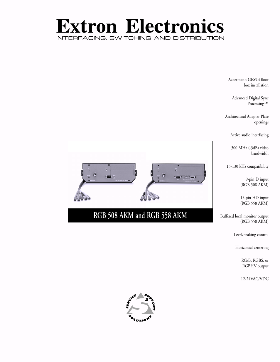 Extron electronic Computer-Video Interface RGB 508 AKM User Manual | 4 pages