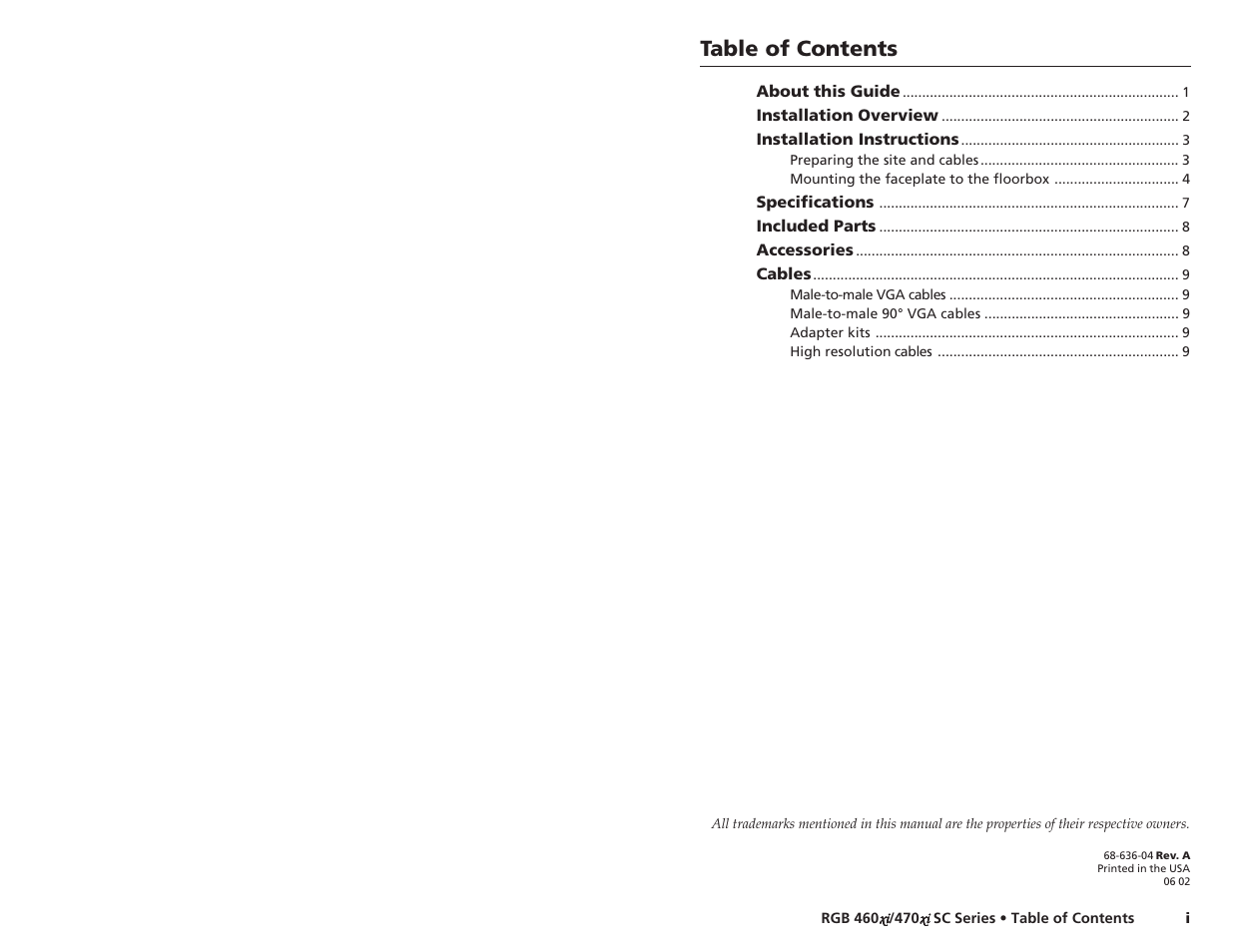 Extron Electronics RGB 460xi_472xi SC Series User Manual | Page 3 / 9