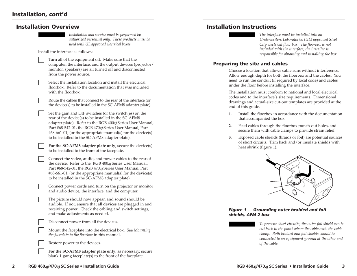 Installation, cont’d, Installation instructions, Installation overview | Extron Electronics RGB 460xi_472xi SC Series User Manual | Page 5 / 9