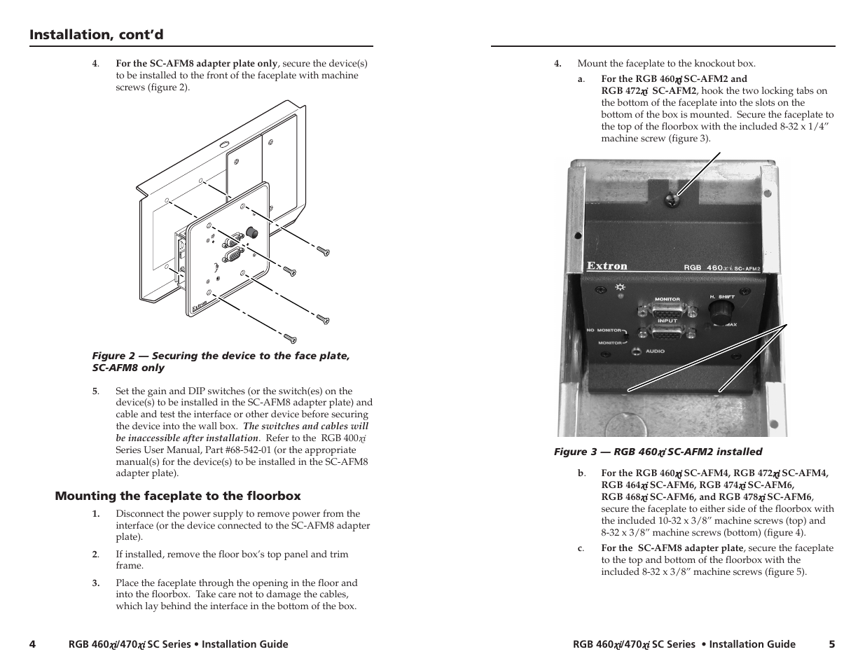 Installation, cont’d | Extron Electronics RGB 460xi_472xi SC Series User Manual | Page 6 / 9