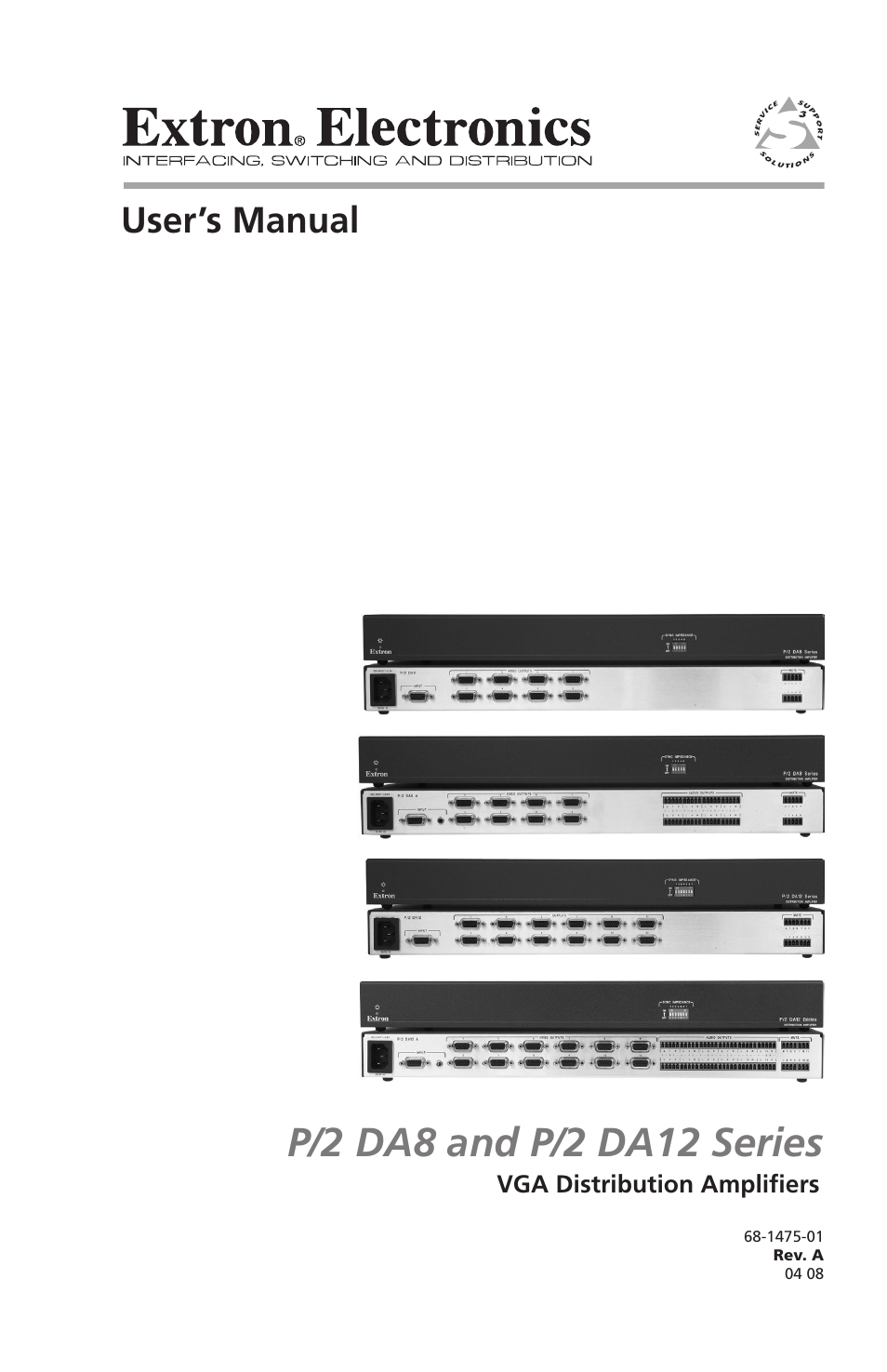 Extron Electronics P-2 DA8 Series User Manual | 32 pages