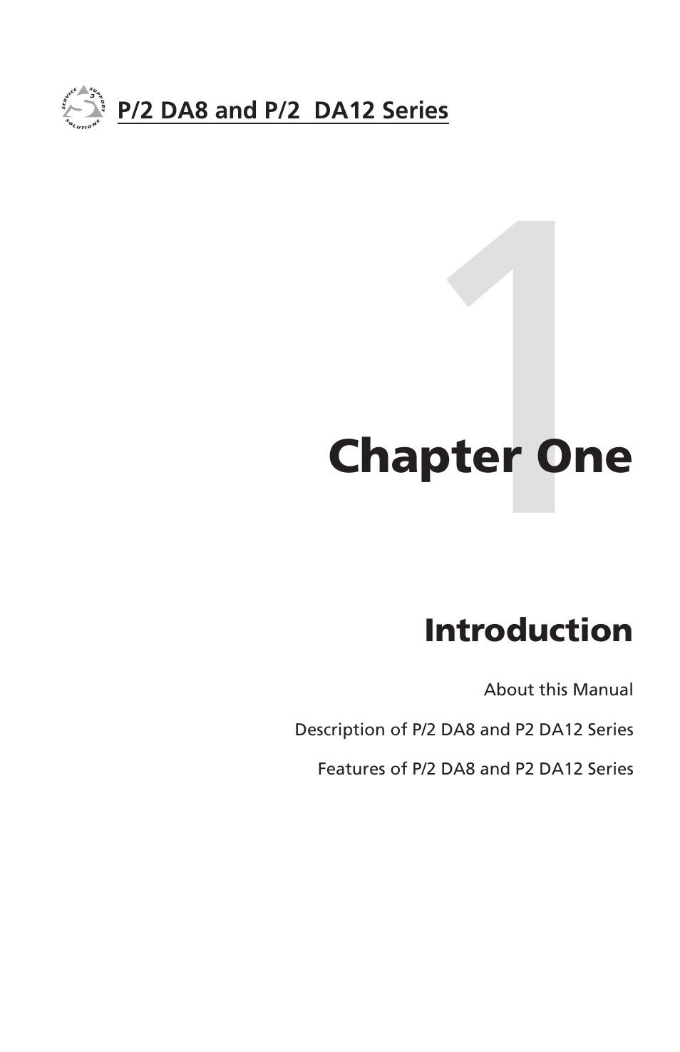 Chapter one, Introduction | Extron Electronics P-2 DA8 Series User Manual | Page 7 / 32