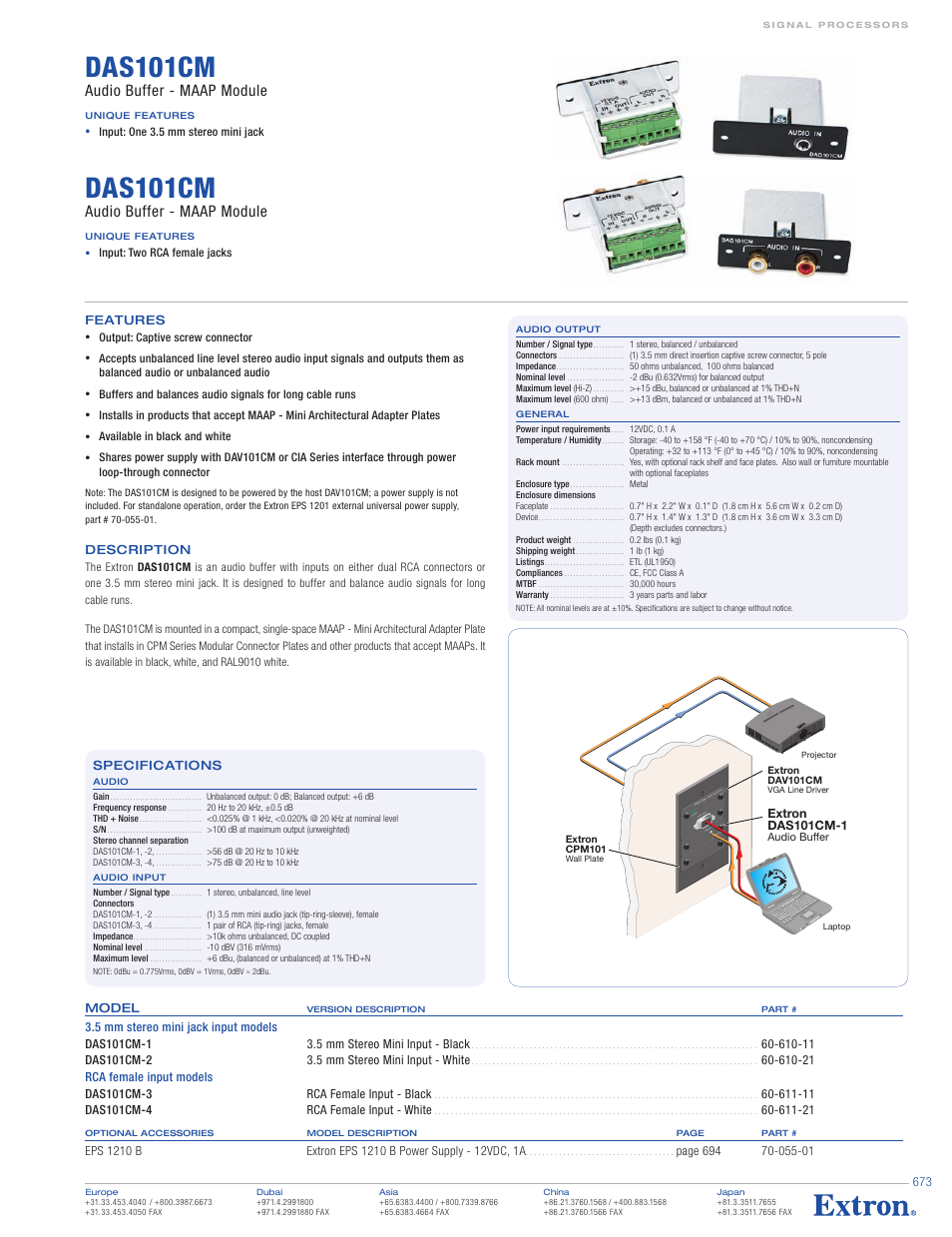 Extron electronic DAS101CM-2 User Manual | 1 page