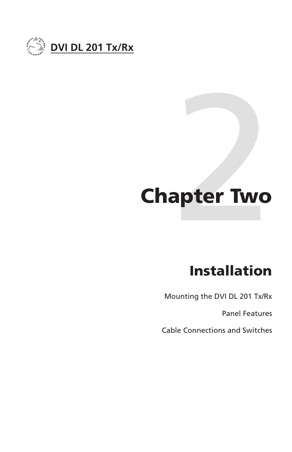 Chapter 2: installation | Extron electronic Dual Link DVI Transmitter and Receiver DVI DL 201 Tx User Manual | Page 13 / 48