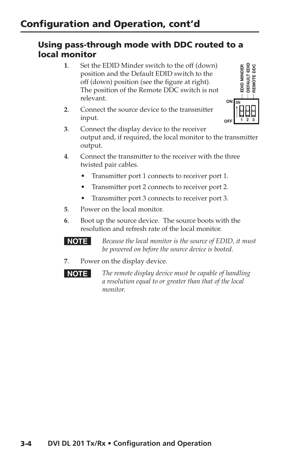 Configuration and operation, cont’d | Extron electronic Dual Link DVI Transmitter and Receiver DVI DL 201 Tx User Manual | Page 36 / 48