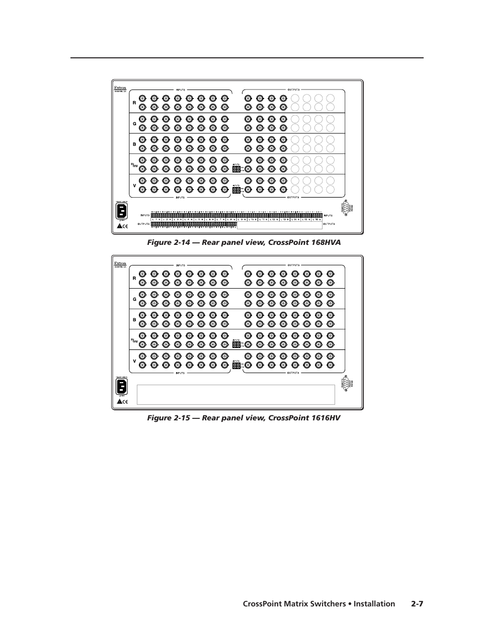 7 crosspoint matrix switchers • installation | Extron Electronics HVA User Manual | Page 19 / 70