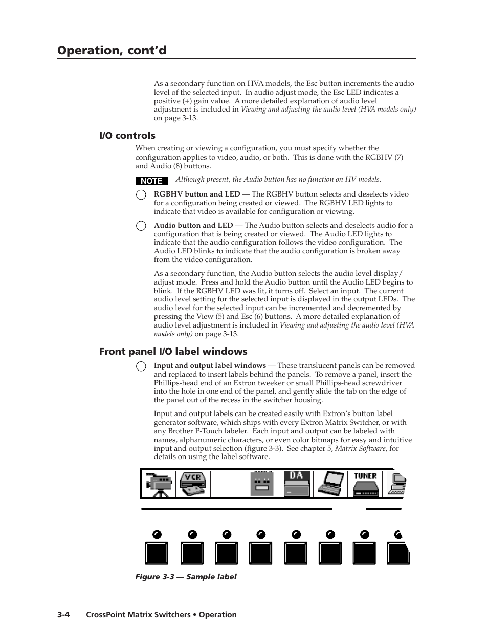 Operation, cont’d | Extron Electronics HVA User Manual | Page 24 / 70
