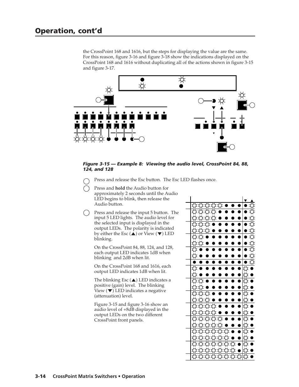 Operation, cont’d, Crosspoint matrix switchers • operation 3-14 | Extron Electronics HVA User Manual | Page 34 / 70