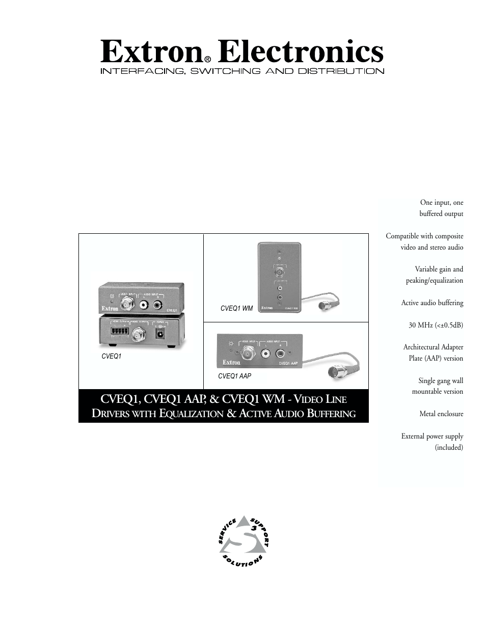 Extron electronic CVEQ1 WM User Manual | 2 pages