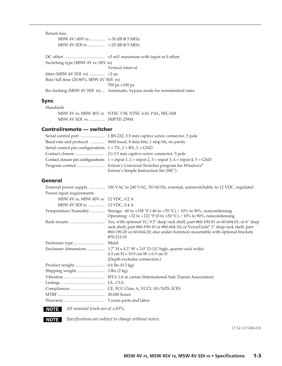 Extron electronic MSW 4SV rs User Manual | Page 2 / 2