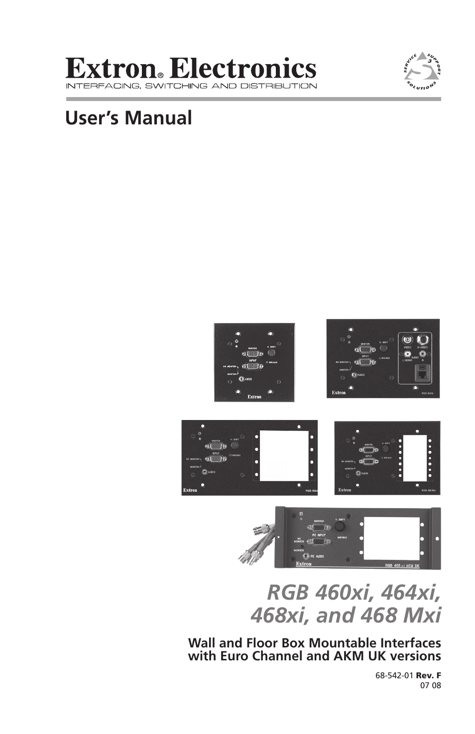 Extron electronic Wall and Floor Box Mountable Interfaces RGB 468 Mxi User Manual | 36 pages