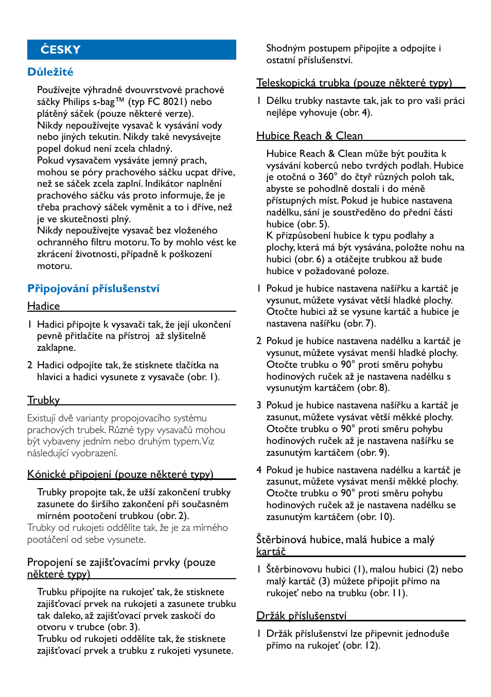 Ćesky 23 | Philips FC9100 User Manual | Page 23 / 64