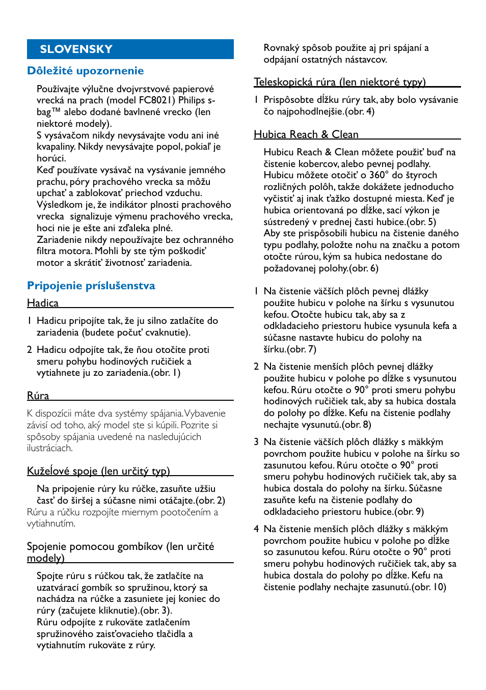 Slovensky 31 | Philips FC9100 User Manual | Page 31 / 64