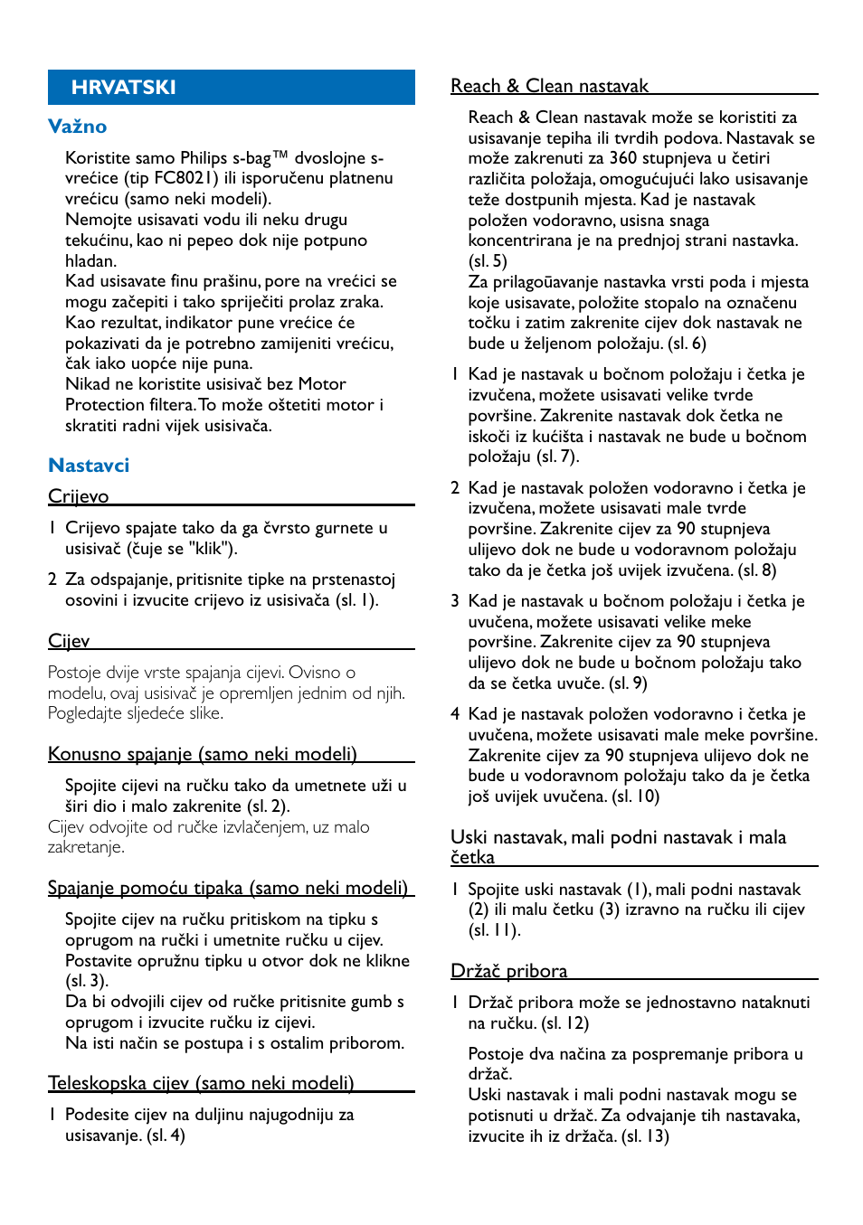 Hrvatski 39 | Philips FC9100 User Manual | Page 39 / 64