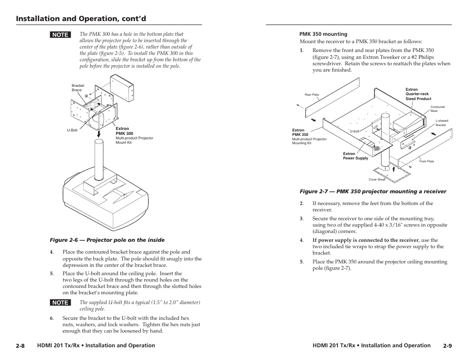 Installation and operation, cont’d | Extron electronic Digital Video Transmitter and Receiver HDMI 201 Tx/Rx User Manual | Page 12 / 28
