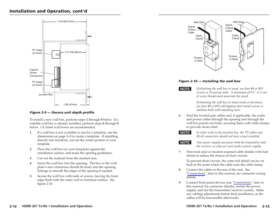 Installation and operation, cont’d | Extron electronic Digital Video Transmitter and Receiver HDMI 201 Tx/Rx User Manual | Page 14 / 28