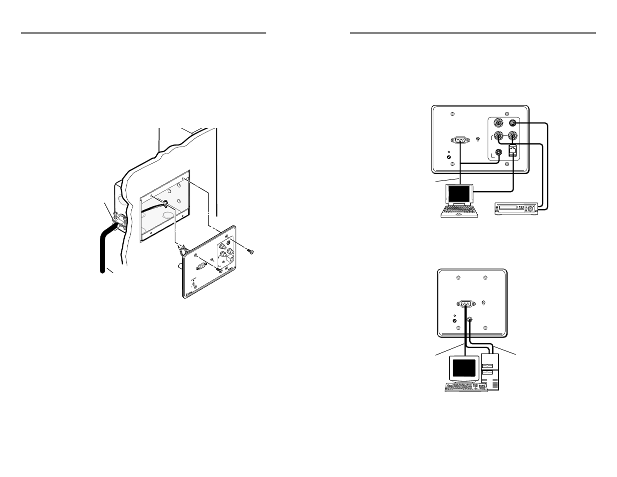 Installation and operation, cont’d, Ne tw or k, Application diagrams | Rgb 400 series installation and operation, Mounting the interface to the wall box, Rgb 404 | Extron Electronics RGB 400 Series User Manual | Page 17 / 31