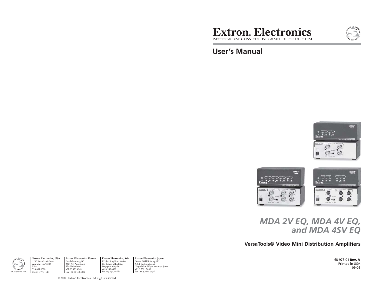 Extron electronic MDA 2V EQ User Manual | 14 pages