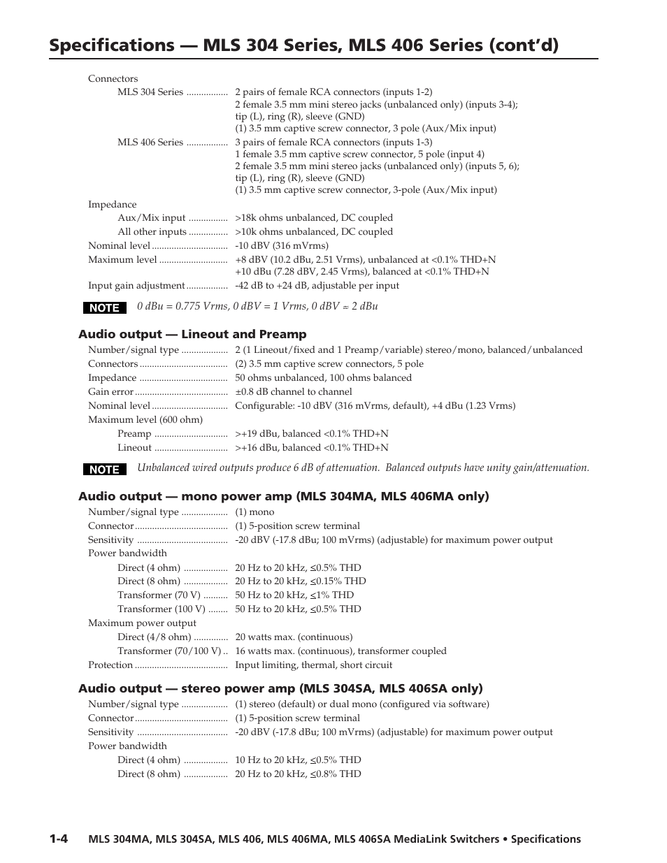 Extron electronic Extron MediaLink MLS 406SA User Manual | Page 3 / 4