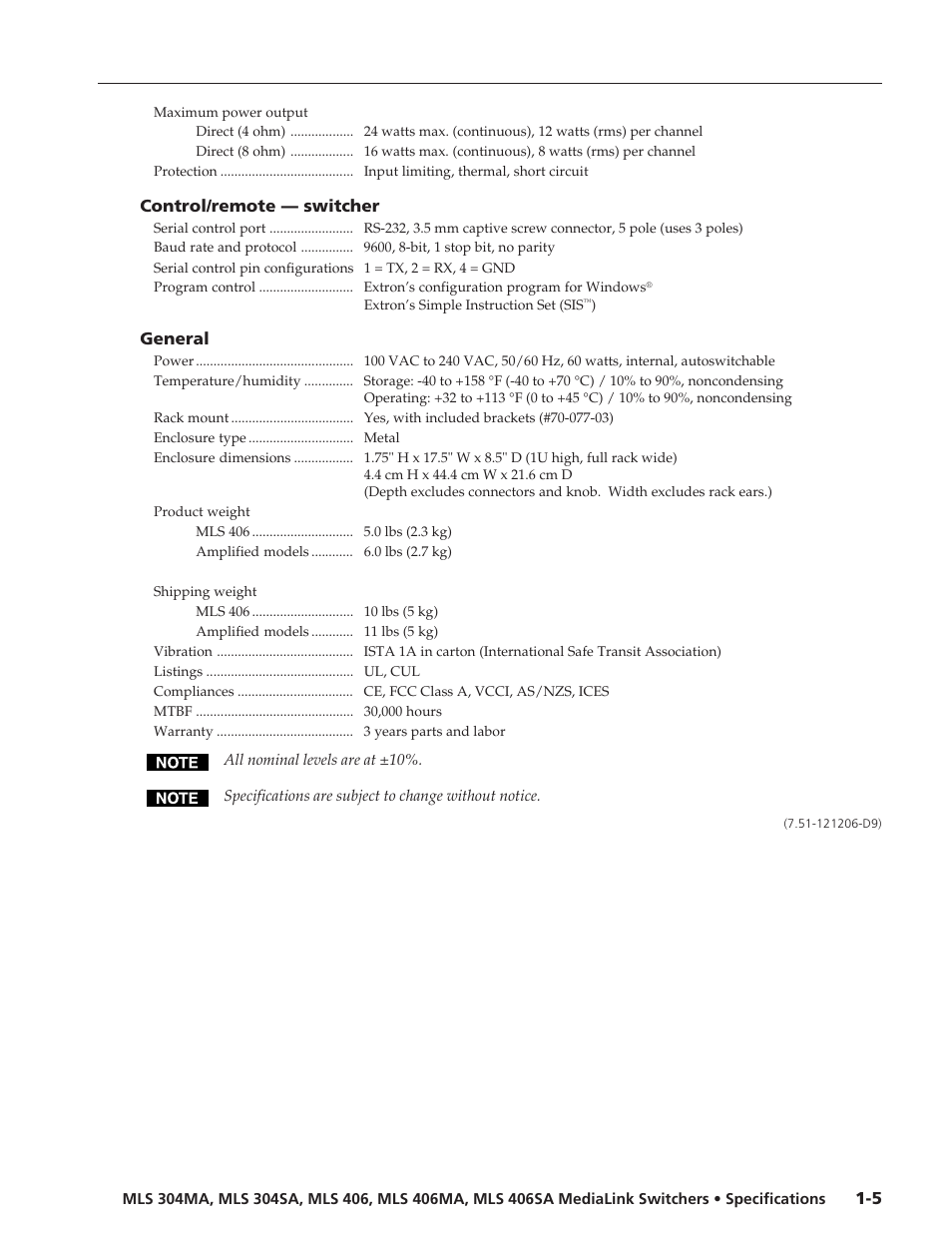 Extron electronic Extron MediaLink MLS 406SA User Manual | Page 4 / 4