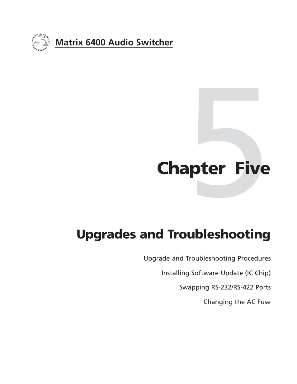 Ch. 5: upgrades and troubleshooting | Extron electronic 6400s User Manual | Page 43 / 70
