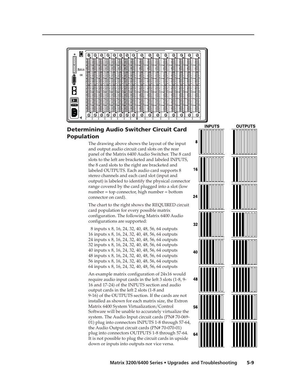 Determining audio switcher circuit card population | Extron electronic 6400s User Manual | Page 51 / 70