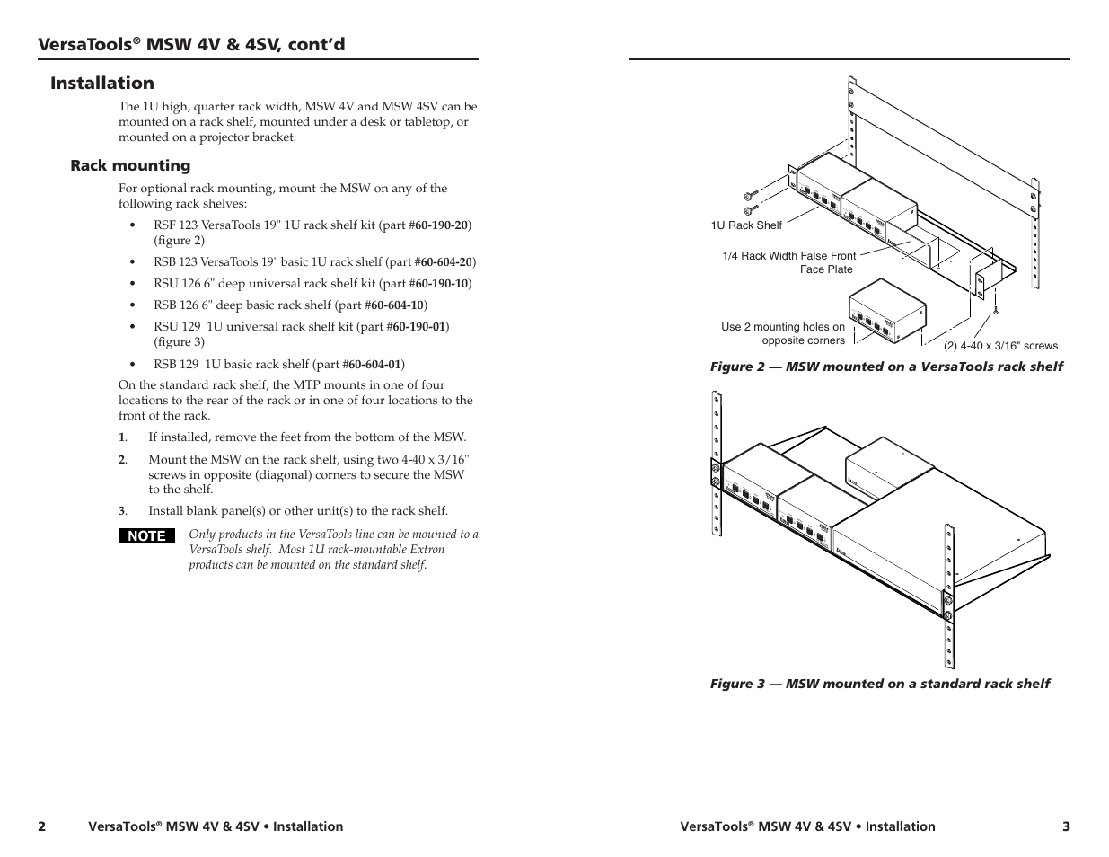 Extron Electronics MSW 4V User Manual | Page 6 / 11