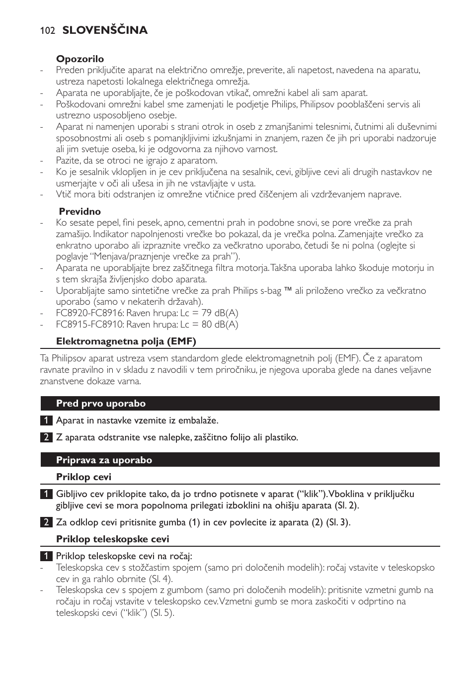 Philips FC8913 User Manual | Page 102 / 140