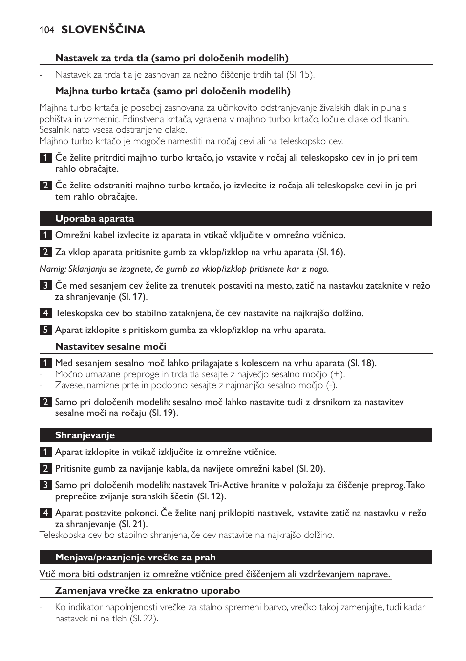 Philips FC8913 User Manual | Page 104 / 140