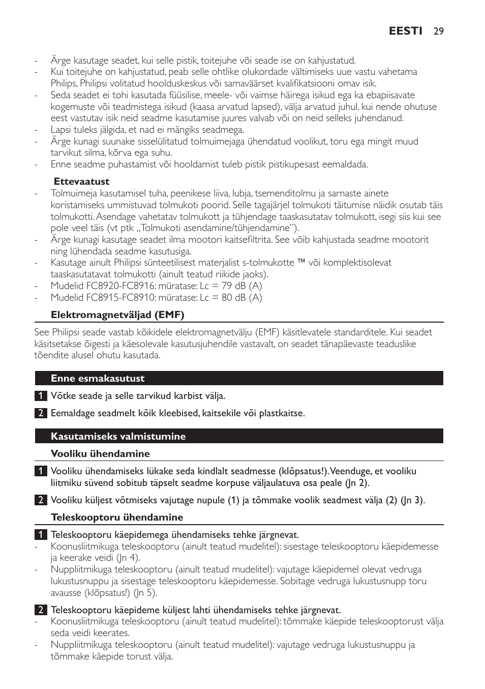 Philips FC8913 User Manual | Page 29 / 140