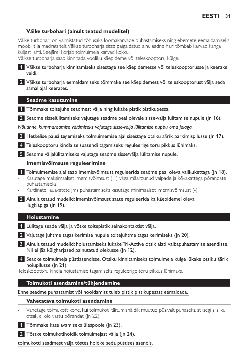 Philips FC8913 User Manual | Page 31 / 140