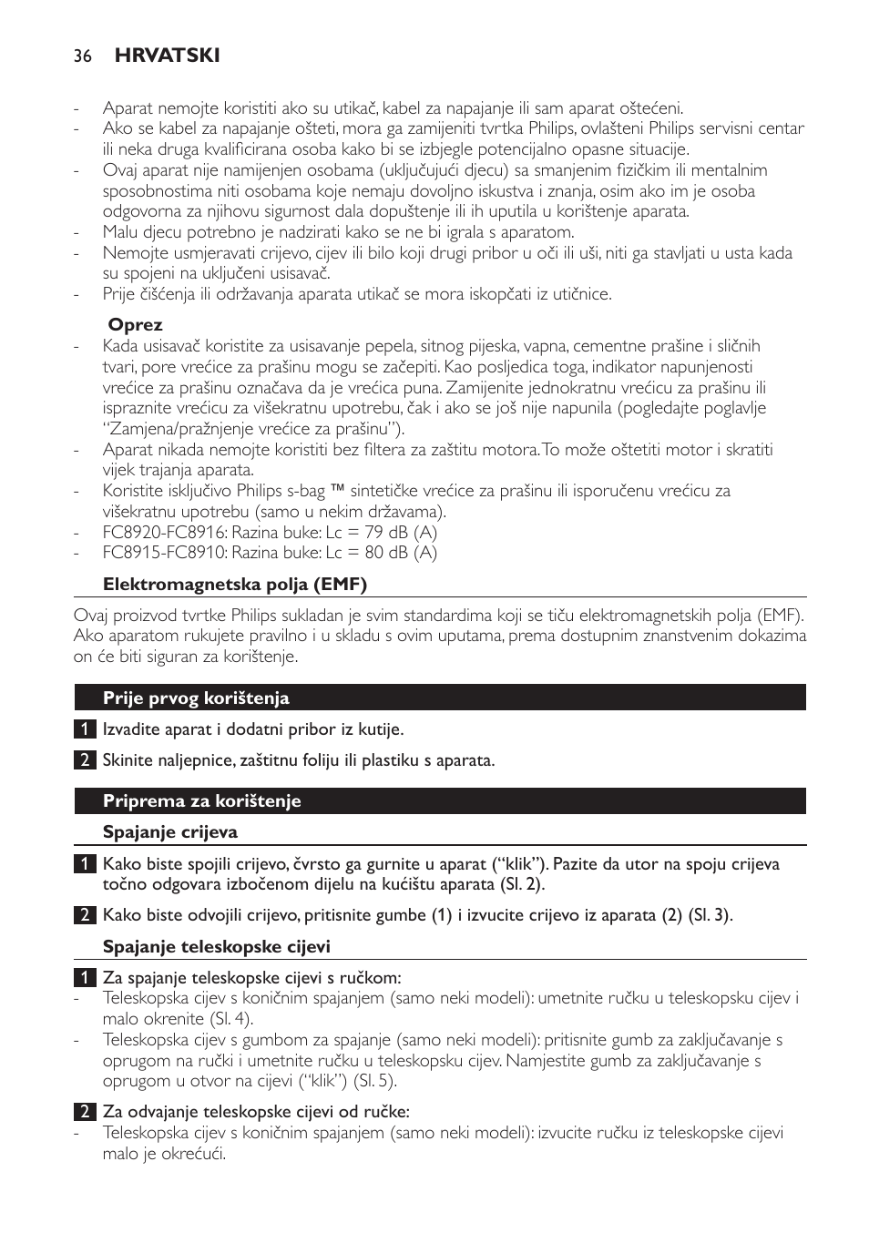 Philips FC8913 User Manual | Page 36 / 140