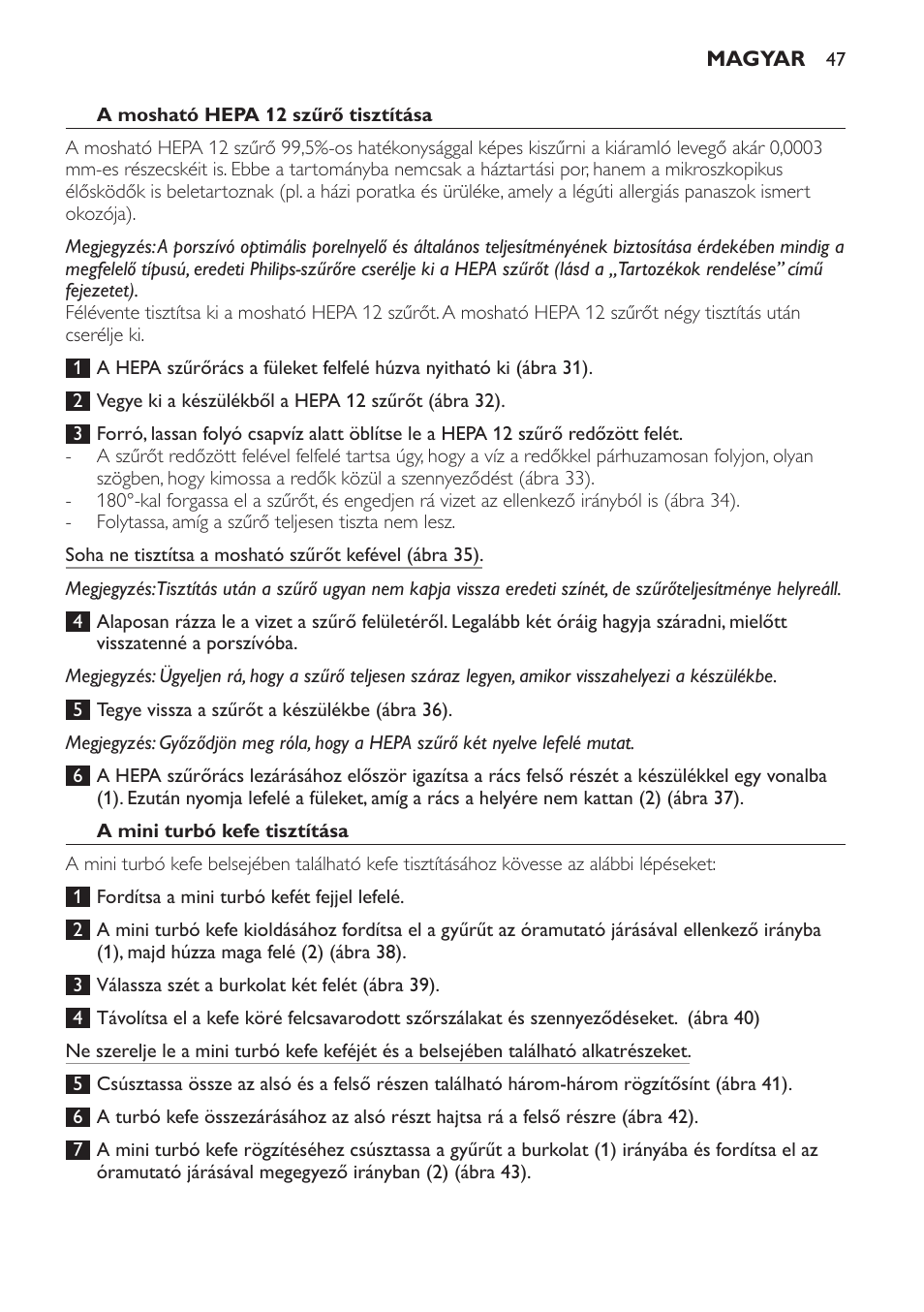 Philips FC8913 User Manual | Page 47 / 140