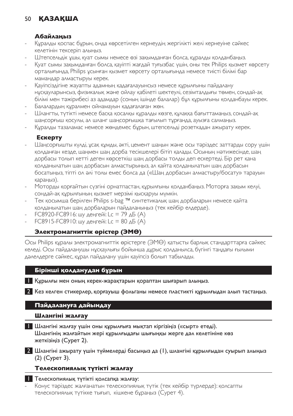 Philips FC8913 User Manual | Page 50 / 140