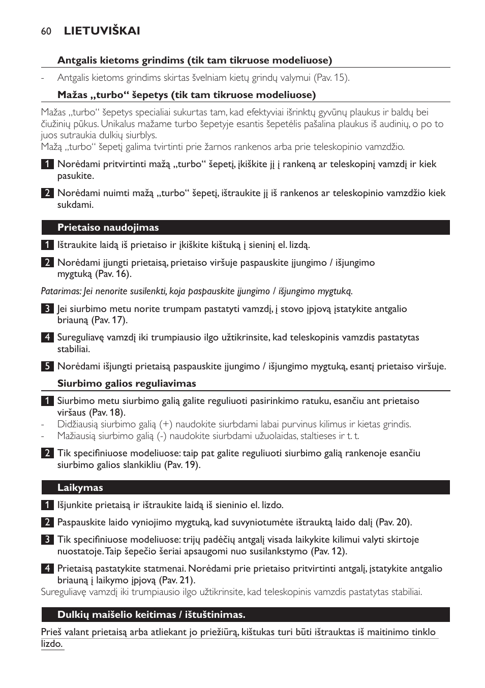 Philips FC8913 User Manual | Page 60 / 140