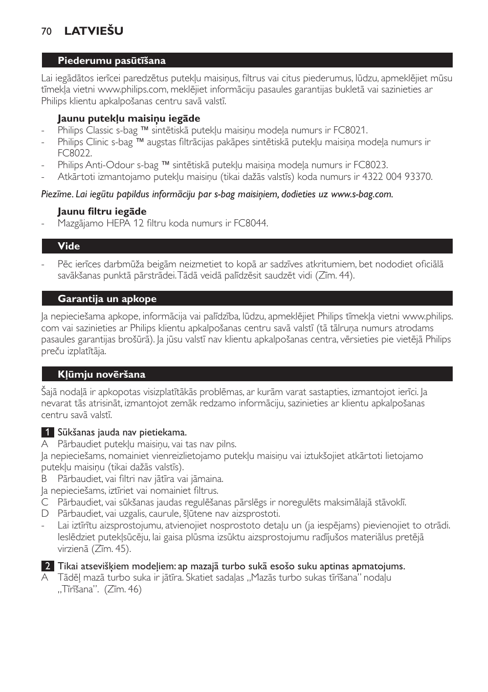 Philips FC8913 User Manual | Page 70 / 140